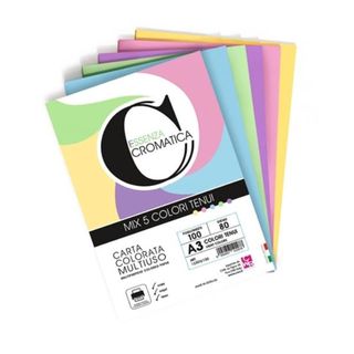 CWR CARTA CROMATICA A3 160G 100FG ASS.
