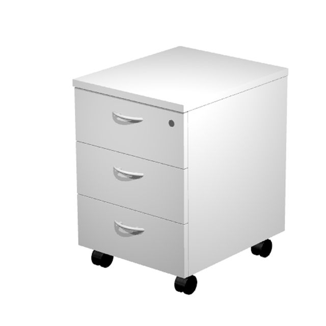 Cassettiera Easy - 3 cassetti - con ruote - 41,8 x 52 x 59,5 cm - grigio