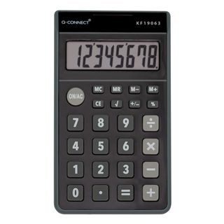 Calcolatrice tascabile Q-Connect a doppia alimentazione in ABS 8 cifre - KF19063