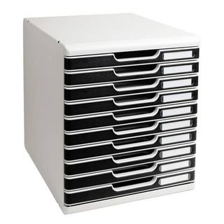 Cassettiera Exacompta MODULO Classic 10 cassetti 28,8x35x32 cm grigio/nero 3020…