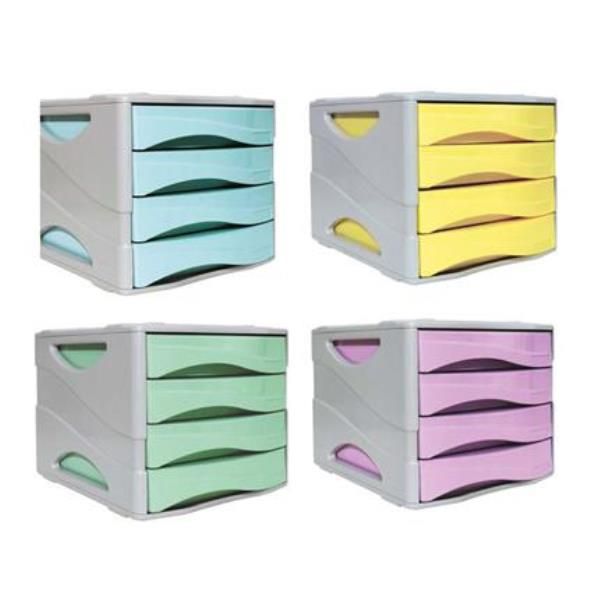 Cassettiera Keep Colour Pastel - 25 x 32 cm - cassetti 5 cm - grigio/azzurro - …