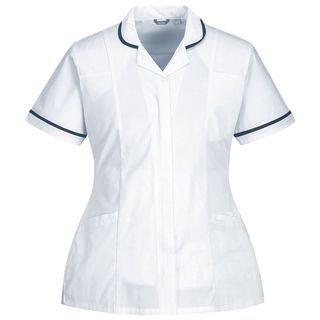 Camice da donna - maniche corte - elasticizzato - taglia L - bianco - Portwest