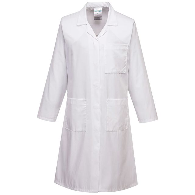 Camice da laboratorio da donna - maniche lunghe - taglia L - bianco - Portwest