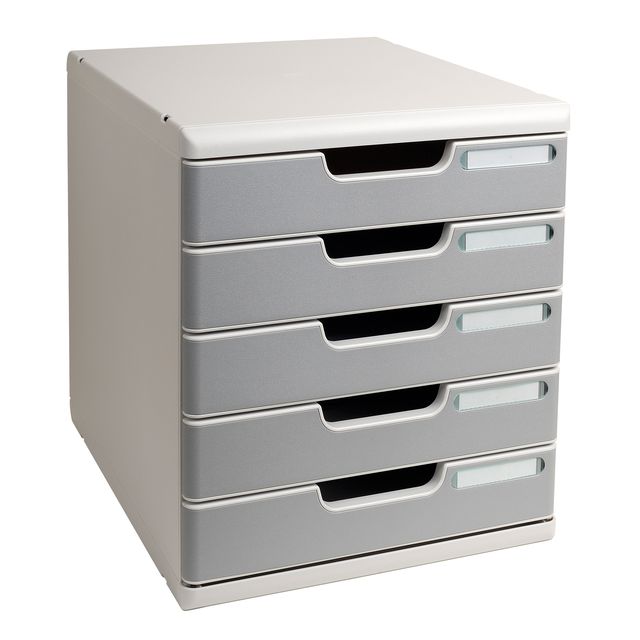 Cassettiera Modulo A4 - 28,8 x 32 x 35 cm - 5 cassetti - grigio/granito - Exaco…