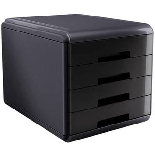 Cassettiera Mydesk - 29,5 x 38,5 x 28,2 cm - 4 cassetti da 4,5 cm - grigio/nero…