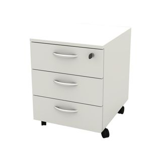 Cassettiera Rainbow - 3 cassetti - con ruote - 41 x 50 x 52,2 cm - bianco