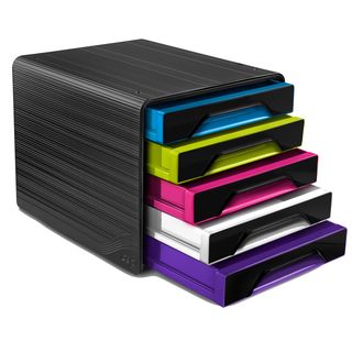 Cassettiera Smoove - 36 x 28,8 x 27 cm - 5 cassetti standard - nero/multicolore…