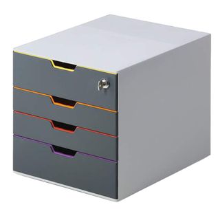 Cassettiera Varicolor Safe - 28 x 29,2 x 35,6 cm - 4 cassetti - con serratura -…