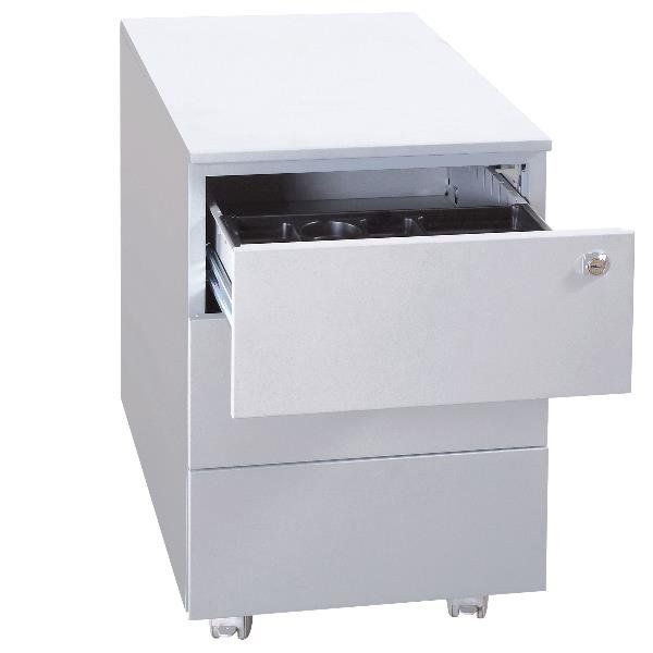 Cassettiera in metallo KUBO 3 con cassetti su ruote 40x59x54 cm grigio 3903 G