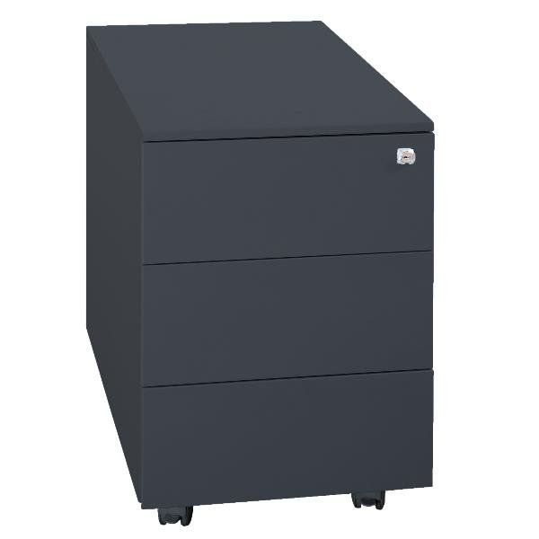 Cassettiera in metallo KUBO 3 con ruote - 40x59x54 cm nero 3903 N