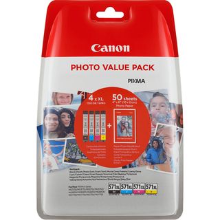 Canon CLI-571 XL C/M/Y/BK Photo Value Pack - Confezione da 4 - 11 ml - nero, gi…