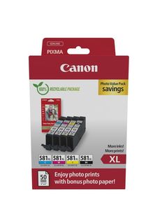 Canon CLI-581XL C/M/Y/BK Photo Value Pack - Confezione da 4 - 8.3 ml - XL - ner…