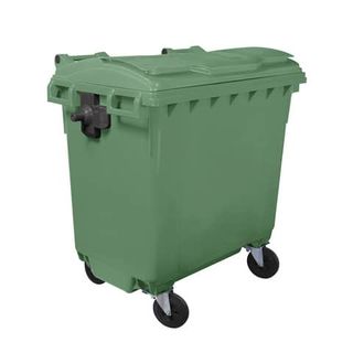 Cassonetto portarifiuti carrellato 770 lt con coperchio piano e maniglie a labb…