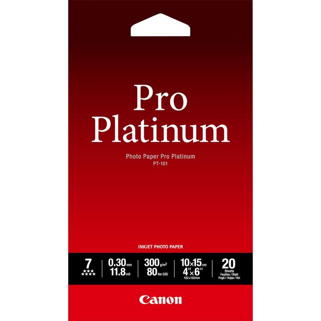 Canon Photo Paper Pro Platinum - 100 x 150 mm - 300 g/m² - 20 fogli carta fotog…