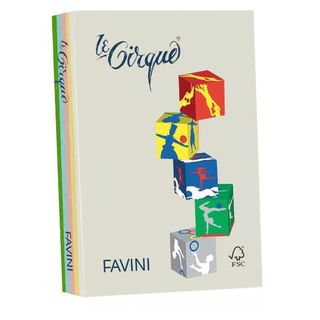 Carta LE SMALL CIRQUE A4 80gr 100fg mix 5 colori tenui FAVINI