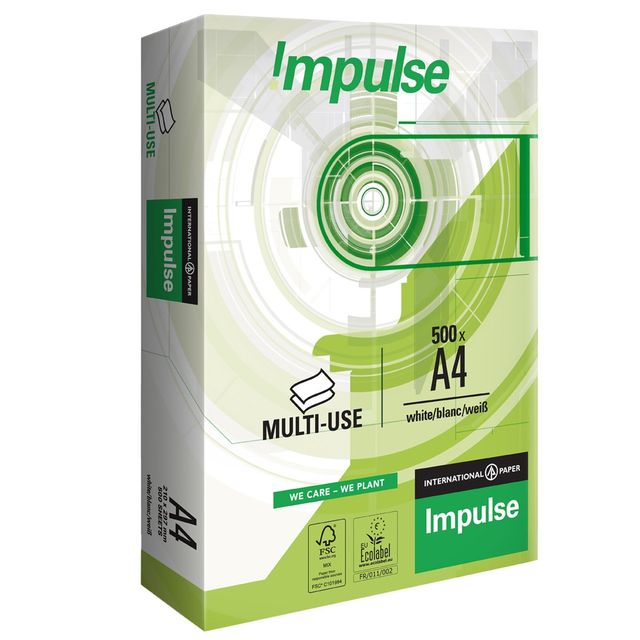 Carta da fotocopie A4 75gr 500fg Bianca Impulse 75 (drop max 25 risme