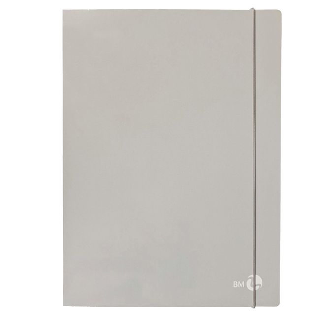 Cartella 3 lembi con elastico - A4 - dorso 1 cm - grigio chiaro - BM