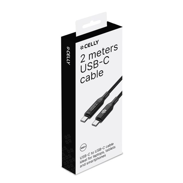 Celly - Cavo USB - 24 pin USB-C (M) a 24 pin USB-C (M) - 2 m - Alimentazione US…