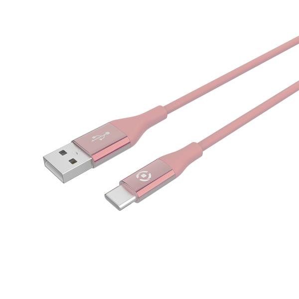 Celly - Cavo USB - USB (M) a USB-C (M) - 3 A - 1 m - rosa