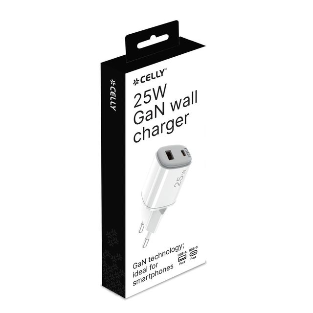 Celly 25W GaN Wall Charger UPTC COLLECTION