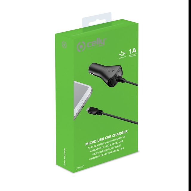 Celly CCMICRO - Adattatore alimentazione per auto - 1 A (Micro-USB Tipo B)