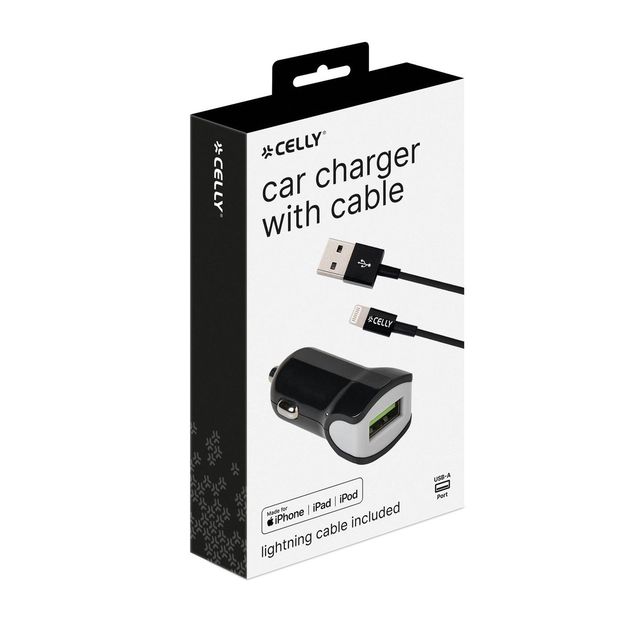 Celly CCUSBLIGHT - Adattatore alimentazione per auto - 2.4 A (Lightning)