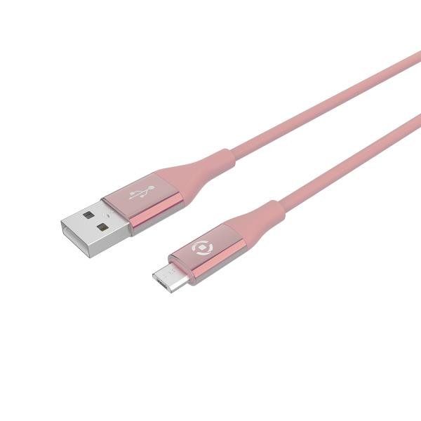 Celly Cablemag - Cavo USB - Micro-USB Tipo B (M) a USB (M) - 2.4 A - 1 m - rosa