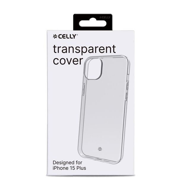 Celly GELSKIN1055, Cover, Apple, iPhone 15 Plus, 17 cm (6.7ʺ), Trasparente