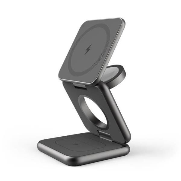 Celly MAGFOLD3IN1GR - 15W Wireless Charger 3in1