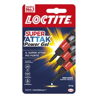 Colla Loctite Super Attak Power gel Mini trasparente Blister da 3 tubetti da 1 …