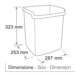 Cestino gettacarte Mydesk - altezza 32,3 cm - 15 lt - bianco - Arda