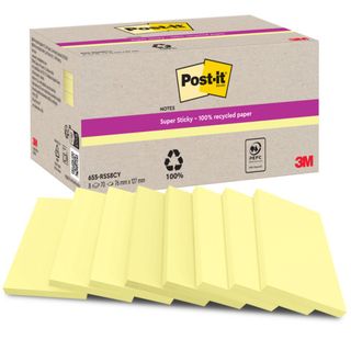 Cf. 8pz blocco 70fg Post-itÂ®SuperSticky carta riciclata 76x127mm 622R-SS8CY gi…
