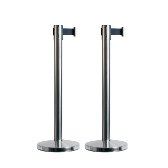 Colonnine segnapercorso Budget Retractable - altezza 88 cm - nastro nero da 210…