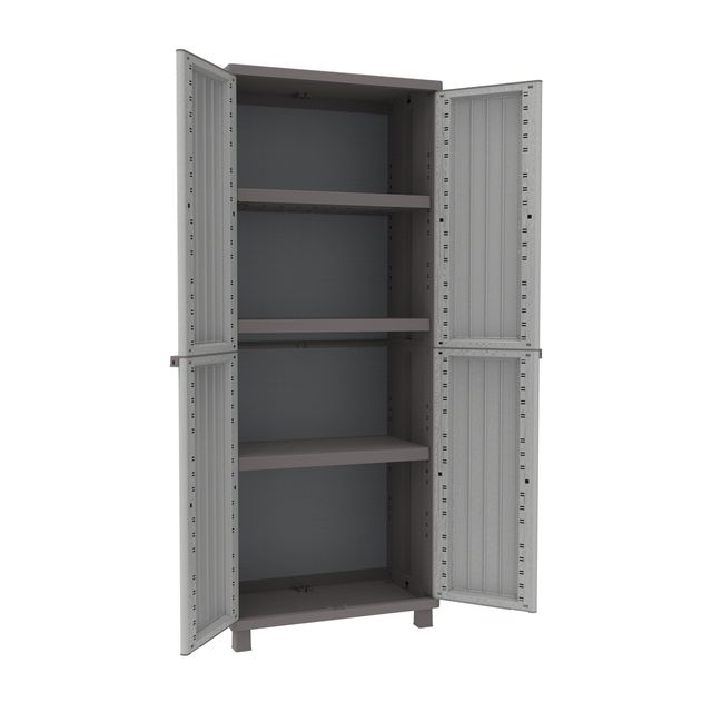 Armadio JWood 268 - 2 ante - 68 x 37,5 x 170 cm - PPL - effetto legno - grigio …