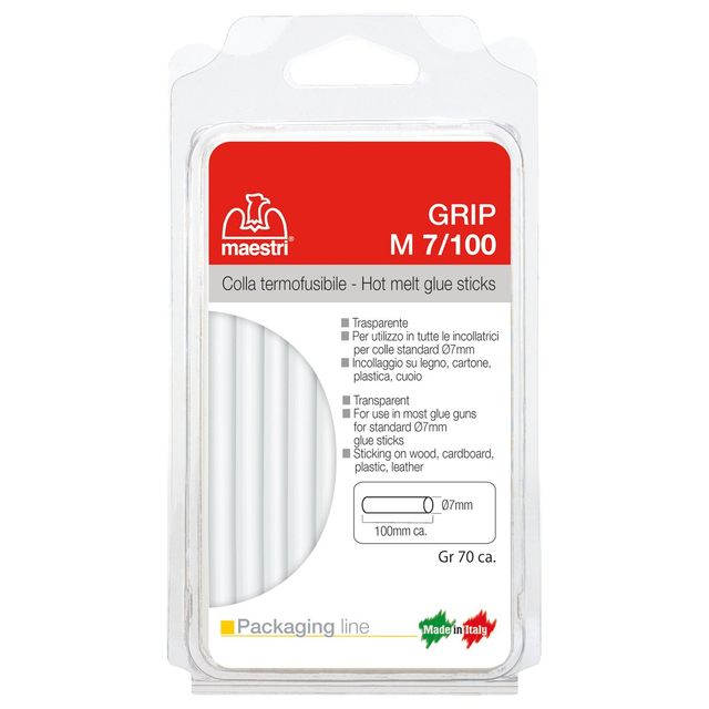 Colla termofusibile M7/100 - diametro 7 mm - lunghezza 10 cm - 70 gr - traspare…