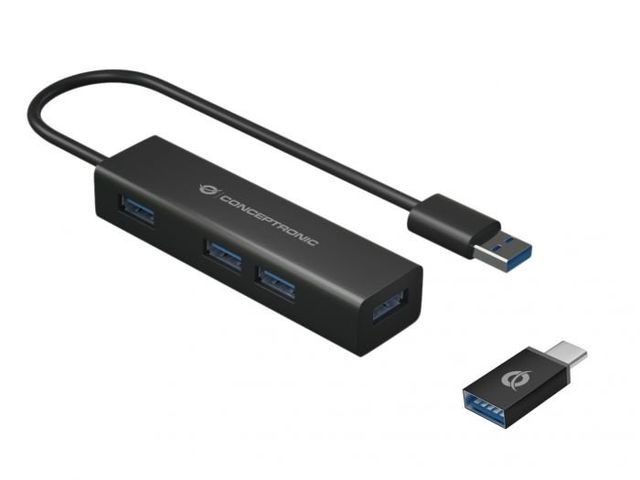 Conceptronic HUBBIES06B - Hub - 4 x SuperSpeed USB 3.0 - desktop