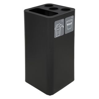 Contenitore per raccolta differenziata - con divisiorio bicchieri - 50 L - nero…