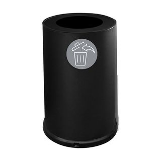 Contenitore tondo per raccolta differenziata - 1 scomparto - 100 L - nero - Sti…