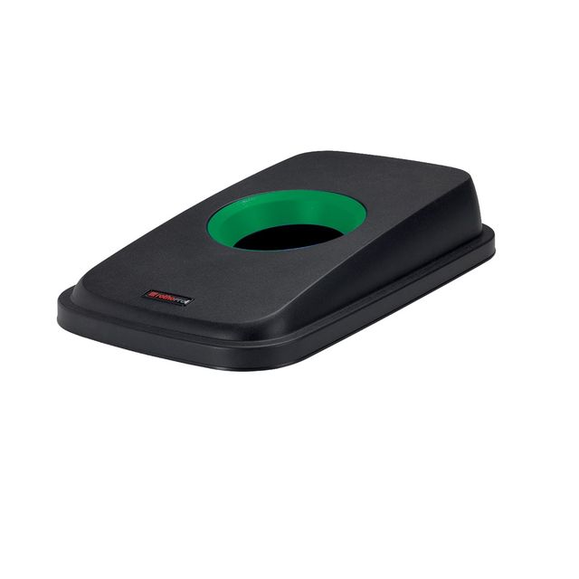 Coperchio per cestino SELECTO con foro nero/verde Rotho