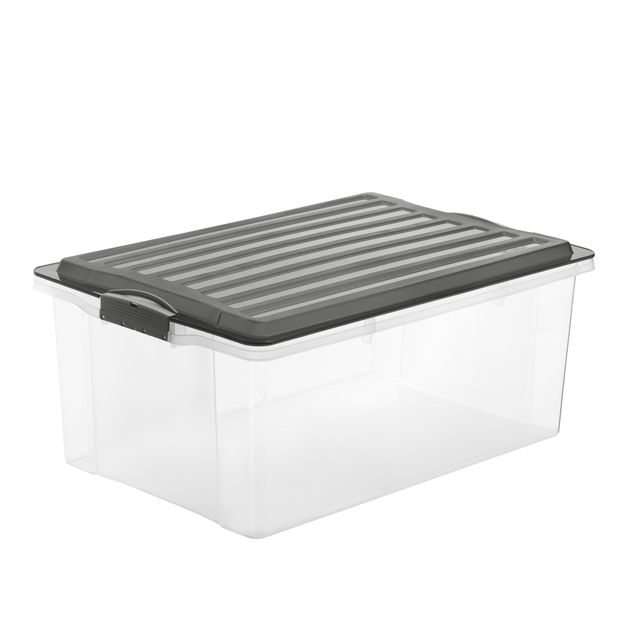Contenitore Compact - 57x40x25 cm - A3 - 38 L - PPL - coperchio nero - traspare…