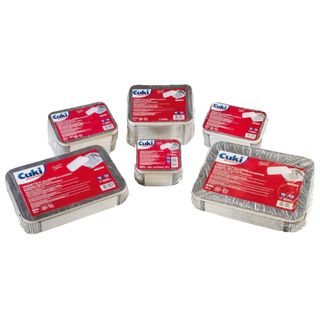 Contenitore in alluminio - 20,2 x 13,7 x 5 cm - 3 porzioni - coperchio incluso …