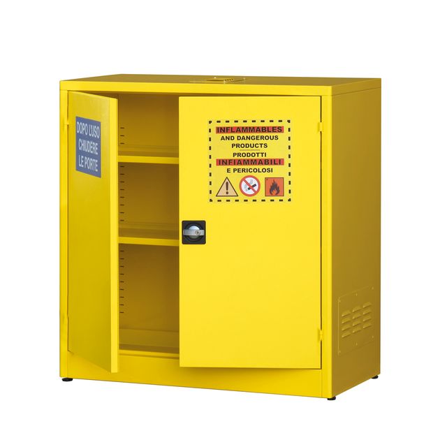 Armadio di sicurezza - per liquidi infiammabili - 107,5 x 50 x 110 cm - giallo …