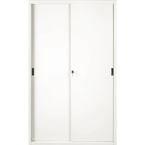 Armadio in metallo a porte scorrevoli 612 - 120x45x200 cm Tecnical 2 bianco