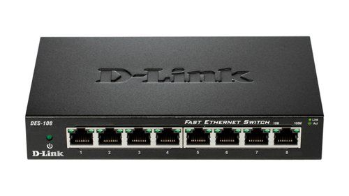 D-Link DES 108 - Switch - 8 x 10/100 - desktop