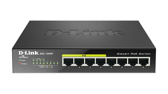 D-Link DGS-1008P switch di rete Non gestito Gigabit Ethernet (10/100/1000) Supp…