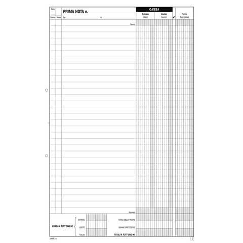 DATA UFFICIO BLOCCO PRIMANOTA ENTRATE USCITE 215X297 mm 50 + 50 FOGLI AUTOCOPIA…