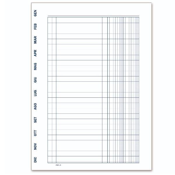DATA UFFICIO REGISTRO SCADENZIARIO GENNAIO DICEMBRE 48 FOGLI 170X240 mm CON SPI…