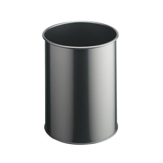 DURABLE - Cestino della spazzatura - rotondo - 15 L - acciaio - nero