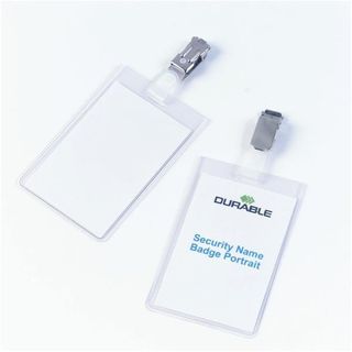 DURABLE - Porta badge - per 90 x 60 mm - clip - trasparente (pacchetto di 25)
