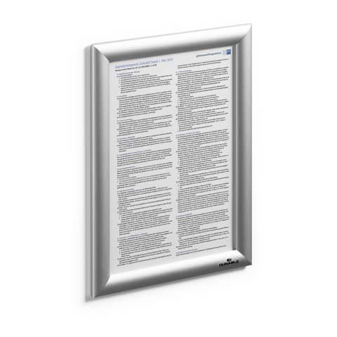 DURABLE CORNICE SCATTO ALLUMINIO A4 ARGENTO
